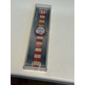 1991 Retro Chrono‎ Swatch Watch Navy Berry  SCR100 NEW